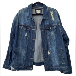 90’s Distressed Denim Jacket Size Medium